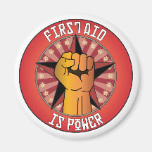 First Aid Is Power Refrigerator Magnets