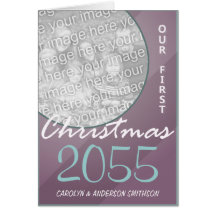 First Christmas Together Modern Purple Greeting Card