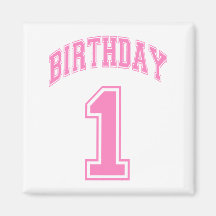 FIRST GIRL BIRTHDAY FRIDGE MAGNETS