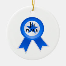 First Place Blue Ribbon Christmas Ornaments