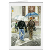 First snowy day greeting card