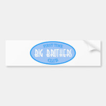 First Time Big Brothers Club (Blue) Bumper Stickers