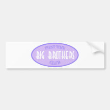 First Time Big Brothers Club (Purple) Bumper Stickers