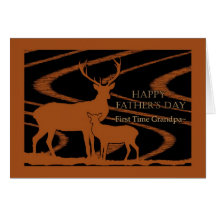 First Time Grandpa Father's Day, Deer in Field Cards