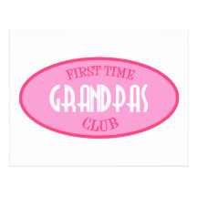 First Time Grandpas Club (Pink) Postcards