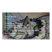 Fish displayed on Ice in Grocery store Business Card Template