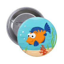 Fish for kids pinback button