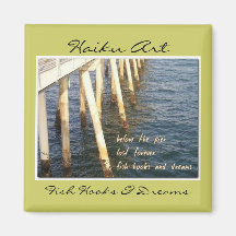 Fish Hooks and Dreams Haiku Art Magnet