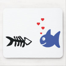fish in love icon mouse pads