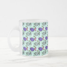 Fish Pattern. Blue Fish Ghost Fish. Mug