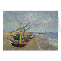 Fishing Boats by Vincent Van Gogh Greeting Cards