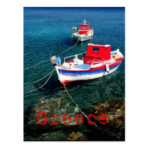 Fishing boats in the Cyclades Postcard