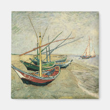Fishing Boats on the Beach by Vincent van Gogh Refrigerator Magnets