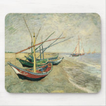 Fishing Boats on the Beach by Vincent van Gogh Mousemats