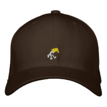 Fitted Yellow Horse Cap Embroidered Hat