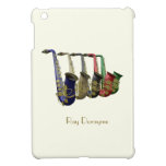 Five Colourful Saxophones on an iPad Mini Case