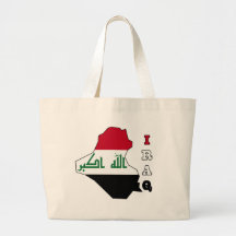 Flag in Map of Iraq Tote Bag