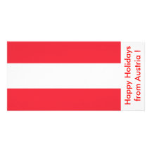 Flag of Austria, Happy Holidays from Austria Customized Photo Card