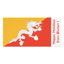 Flag of Bhutan, Happy Holidays from Bhutan Photo Cards