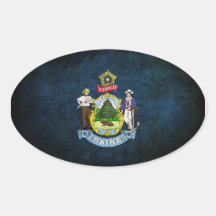 Flag of Maine Oval Sticker