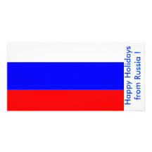 Flag of Russia, Happy Holidays from Russia Custom Photo Card