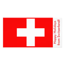 Flag of Switzerland, Happy Holidays Photo Greeting Card