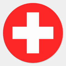 Flag of Switzerland Round Stickers