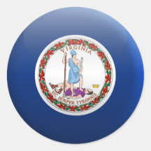 Flag of Virginia Round Sticker