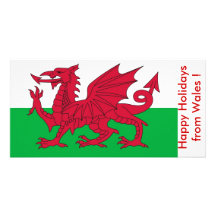 Flag of Wales, Happy Holidays from U.K. Photo Cards