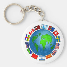 Flag Planet Key Chains