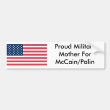 flag, Proud Military Mother ForMcC... - Customised Bumper Stickers