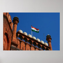 flag red fort print