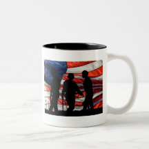 Flag with Soldier Silhouette Mug