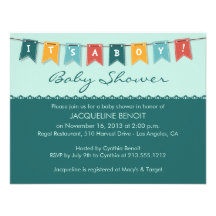 Flags It's A Boy Baby Shower Invitation