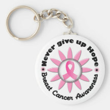 Flair 4 Breast Cancer Flower And Pink Ribbon Key Chains