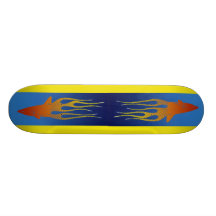 " Flameing Sharks " Skate Board