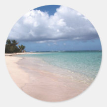 Flamenco Beach Culebra Round Stickers