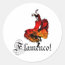 Flamenco Dancer Round Stickers