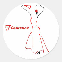 Flamenco Dancer with Customisable Slogan Round Sticker