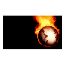 Flaming Baseball Business Card