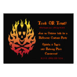 Flaming Heart  Skull Halloween Invitations
