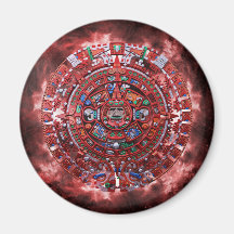 Flaming Mayan Calender Fridge Magnet