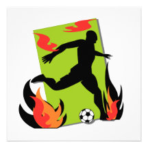 Flaming Soccer T shirts and Gifts Custom Invitations