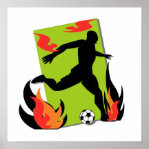 Flaming Soccer T shirts and Gifts Print