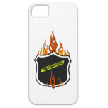 Flaming Tattoo Police Badge