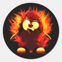 Flaming Tux (Penguin Torch) Stickers