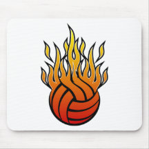 Flaming Volleyball Mousepads