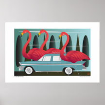 Flamingoes to Town-Print