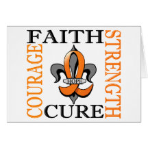 Fleur De Lis 3 Kidney Cancer Greeting Card