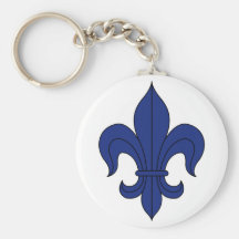 Fleur De Lis - Blue - Lined Keychain